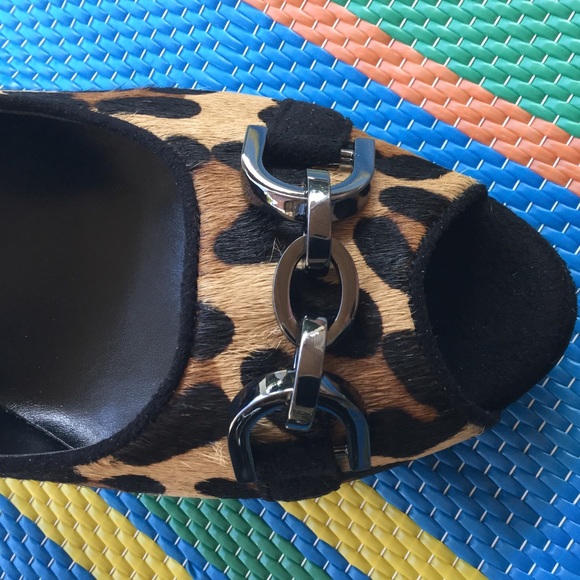 Chico's CalfHair Black/CheetahPrintHeels PumpsShoe - Picture 6 of 7